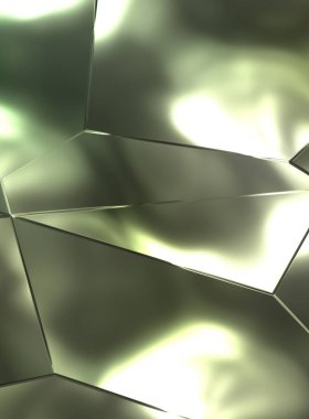 Soyut arkaplan. Lüks Metal Paneller Geometrik Desen. Cazibe Moda Arkaplanı. 3 boyutlu illüstrasyon. Yansıtıcı ve parlak, lüks duvar kağıdı. Parlak, renkli ve canlı doku duvarı.