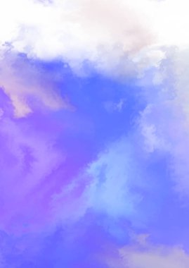 Beyaz arkaplanda soyut renkli suluboya. Dijital resim.