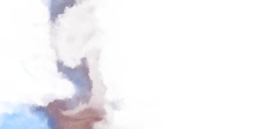 Beyaz arkaplanda soyut renkli suluboya. Dijital resim.