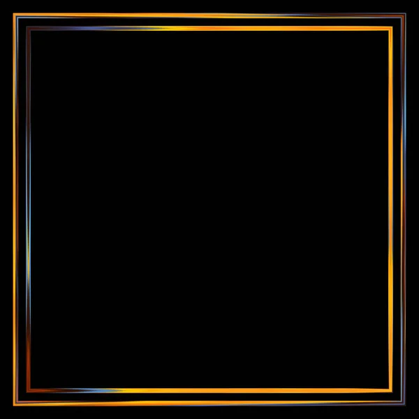 Glow Frame Achtergrond Neon Gloeiende Geometrische Template Geïsoleerd Zwarte Achtergrond — Stockfoto