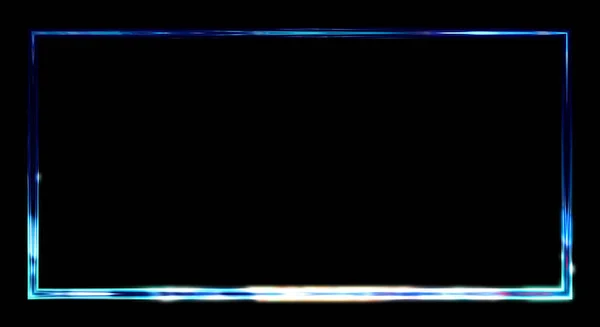 グローフレームの背景 黒の背景に孤立したネオン輝く幾何学的テンプレート 要約第二図 — ストック写真