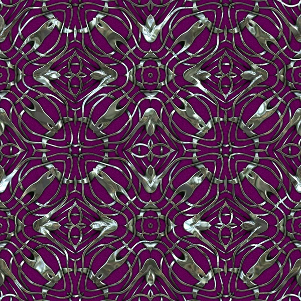 Luxury Regal Seamless Pattern Silver Mesh Ornament Style Fashion Colorful — Stock Photo, Image
