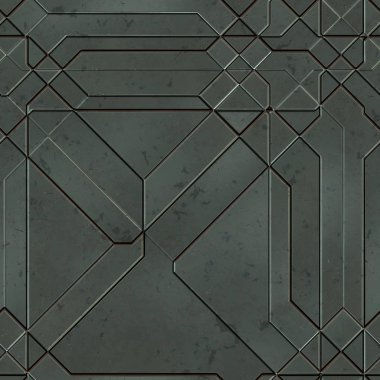 Kusursuz Bilim Kurgu Panelleri. Geleceğin dokusu. Uzay gemisi kaplaması geometrik desen. 3 boyutlu illüstrasyon. Teknoloji konsepti.