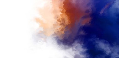 Beyaz arkaplanda soyut renkli suluboya. Dijital resim.