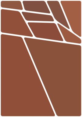 Beyaz boşluğu olan renkli bir çizim. Soyut geometrik desen. Mozaik arka plan. Geometrik çok renkli şekiller.