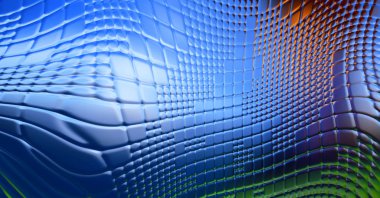 Soyut arkaplan. Renkli dalgalı tasarım duvar kağıdı. yaratıcı grafik 2D çizim. Dinamik şekilli modaya uygun sıvı örtüsü.