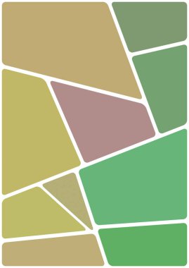 Beyaz boşluğu olan renkli bir çizim. Soyut geometrik desen. Mozaik arka plan. Geometrik çok renkli şekiller.