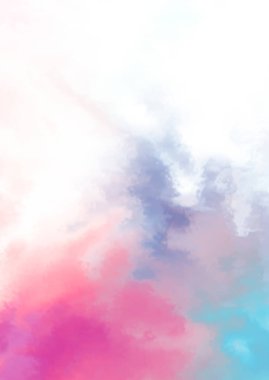 Beyaz arkaplanda soyut renkli suluboya. Dijital resim.