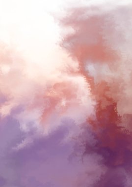 Beyaz arkaplanda soyut renkli suluboya. Dijital resim.