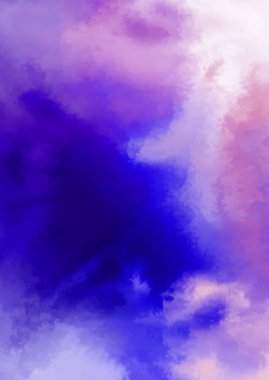 Beyaz arkaplanda soyut renkli suluboya. Dijital resim.