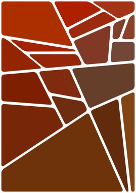 Beyaz boşluğu olan renkli bir çizim. Soyut geometrik desen. Mozaik arka plan. Geometrik çok renkli şekiller.