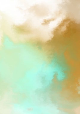 Beyaz arkaplanda soyut renkli suluboya. Dijital resim.