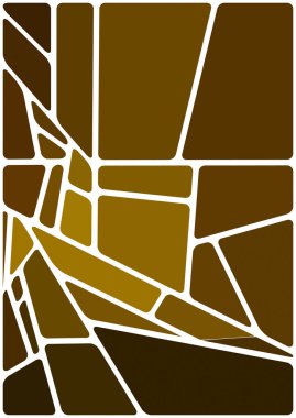 Beyaz boşluğu olan renkli bir çizim. Soyut geometrik desen. Mozaik arka plan. Geometrik çok renkli şekiller.