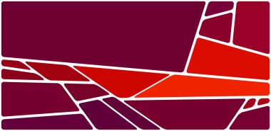 Beyaz boşluğu olan renkli bir çizim. Soyut geometrik desen. Mozaik arka plan. Geometrik çok renkli şekiller.