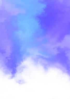 Beyaz arkaplanda soyut renkli suluboya. Dijital resim.