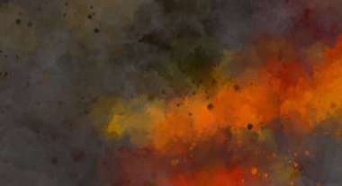 Suluboya arka planda lekeler ve lekelerle boyanmış. Fırça darbesi ile boyanmış. 2d Görüntü.