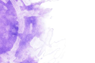 Beyaz arkaplanda soyut renkli suluboya. Dijital resim.