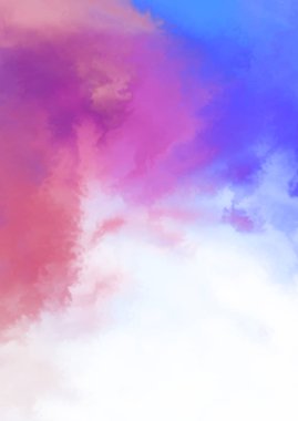 Beyaz arkaplanda soyut renkli suluboya. Dijital resim.