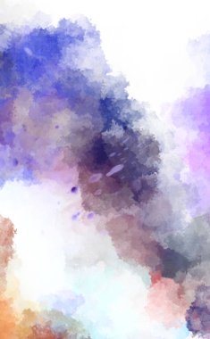 Suluboya arka planda lekeler ve lekelerle boyanmış. Fırça darbesi ile boyanmış. 2d Görüntü.