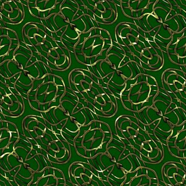 Renkli kumaş arka planında, lüks, kusursuz, altın işlemeli süslemeli moda deseni. Duvar kağıtları ve tekstil baskısı için tasarım. Lüks, ışıl ışıl metalimsi fantezi dokusu.