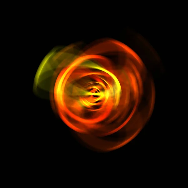 Вращающиеся Лучи Света Изолированы Черном Фоне Графическая Иллюстрация Светящихся Красочных — стоковое фото