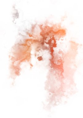 Beyaz arkaplanda soyut renkli suluboya. Dijital resim.