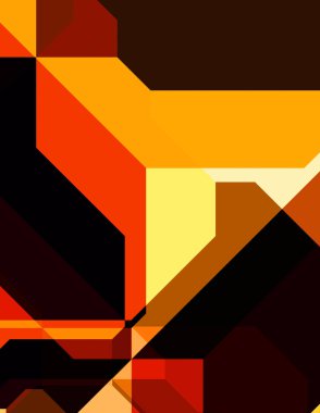 Renkli ve canlı geometrik şekiller katmanları var. Bir teknoloji planının dijital illüstrasyonu. Gelecekçi tasarım şablonu.