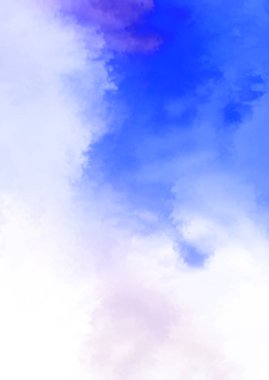 Beyaz arkaplanda soyut renkli suluboya. Dijital resim.