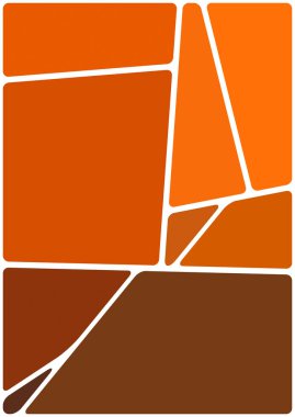 Beyaz boşluğu olan renkli bir çizim. Soyut geometrik desen. Mozaik arka plan. Geometrik çok renkli şekiller.