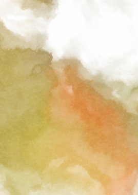 Beyaz arkaplanda soyut renkli suluboya. Dijital resim.