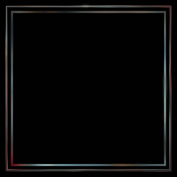 明亮的相框背景 霓虹灯发光几何模板隔离在黑色背景上 摘要说明2D — 图库照片
