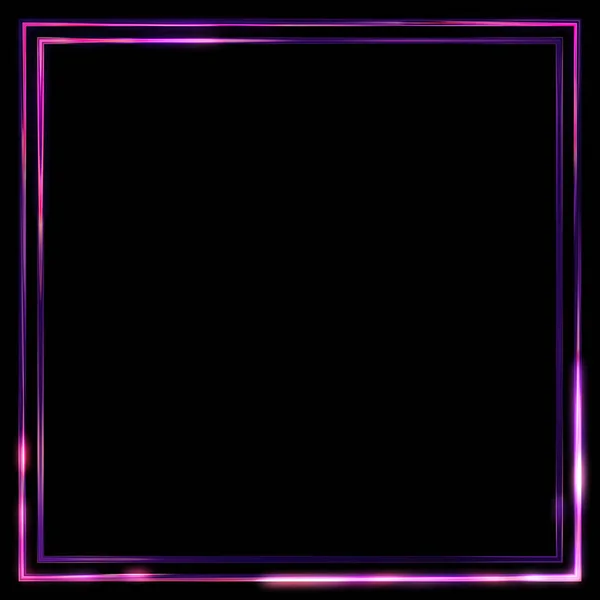 Glow Frame Background Neon Glowing Geometric Template Isolated Black Background — 스톡 사진