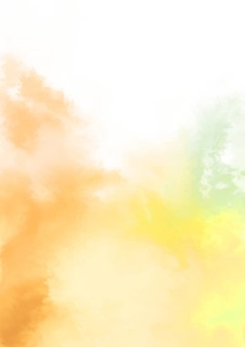 Beyaz arkaplanda soyut renkli suluboya. Dijital resim.