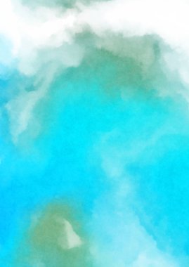 Beyaz arkaplanda soyut renkli suluboya. Dijital resim.