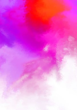 Beyaz arkaplanda soyut renkli suluboya. Dijital resim.