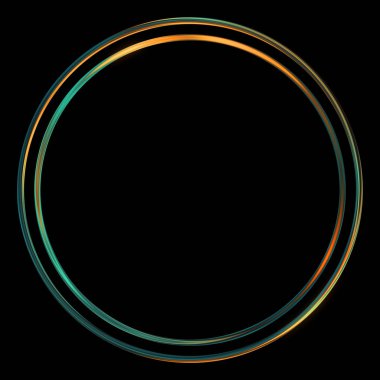 Parlak Çerçeve Arkaplanı. Siyah arkaplanda izole edilmiş parlak geometrik şablon. Soyut 2d illüstrasyon.