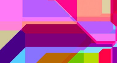 Renkli ve canlı geometrik şekiller katmanları var. Bir teknoloji planının dijital illüstrasyonu. Gelecekçi tasarım şablonu.