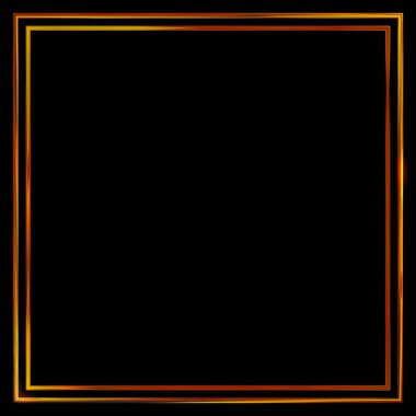 Parlak Çerçeve Arkaplanı. Siyah arkaplanda izole edilmiş parlak geometrik şablon. Soyut 2d illüstrasyon.