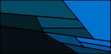 Siyah boşluklu renkli bir çizim. Soyut geometrik desen. Mozaik arka plan. Geometrik çok renkli şekiller.