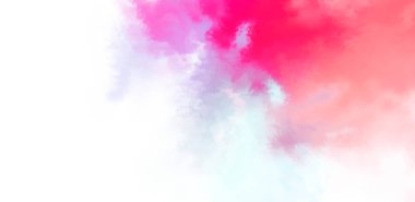 Beyaz arkaplanda soyut renkli suluboya. Dijital resim.