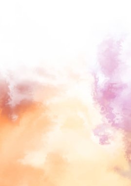 Beyaz arkaplanda soyut renkli suluboya. Dijital resim.