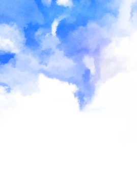 Beyaz arkaplanda soyut renkli suluboya. Dijital resim.