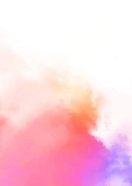 Beyaz arkaplanda soyut renkli suluboya. Dijital resim.