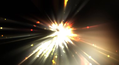 Dinamik hareket eden ışık patlaması. Renkli ışıkların güzel parlak arka planı. Parlayan ışık ışınları ve parçacıkları olan bir yıldızın enerji gösterimi.