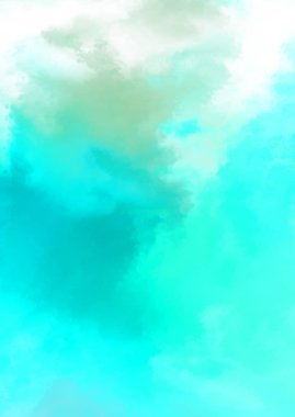 Beyaz arkaplanda soyut renkli suluboya. Dijital resim.