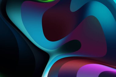 sıvı soyut arkaplan ve renkli gradyan. Modern hareketin 2d illüstrasyonu.