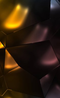 Soyut arkaplan. Lüks Metal Paneller Geometrik Desen. Cazibe Moda Arkaplanı. 3 boyutlu illüstrasyon. Yansıtıcı ve parlak, lüks duvar kağıdı. Parlak, renkli ve canlı doku duvarı.