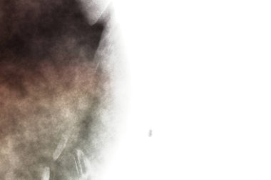 Beyaz arkaplanda soyut renkli suluboya. Dijital resim.