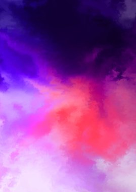 Beyaz arkaplanda soyut renkli suluboya. Dijital resim.