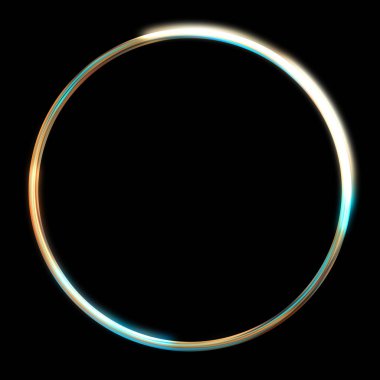 Parlak Çerçeve Arkaplanı. Siyah arkaplanda izole edilmiş parlak geometrik şablon. Soyut 2d illüstrasyon.